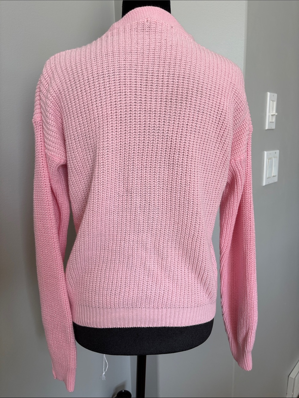 Boohoo Light Pink V-Neck Button-Up Cardigan - Picture 4 of 4